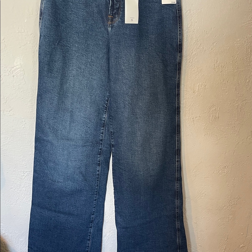 Good American Dark Blue Good Skate High Rise Loose Leg - Picture 3 of 8